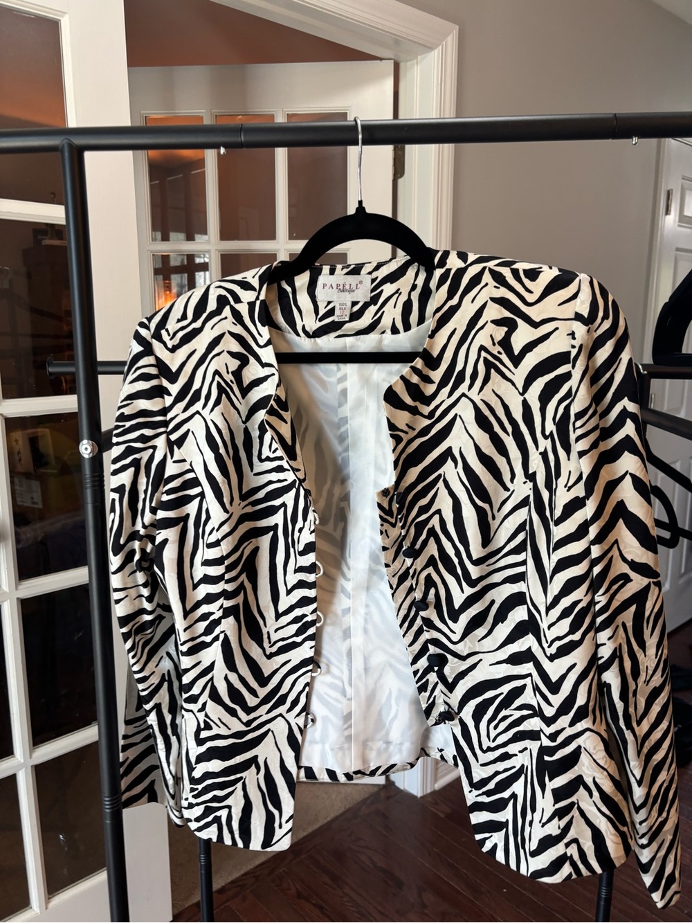 100% silk Zebra Blazer